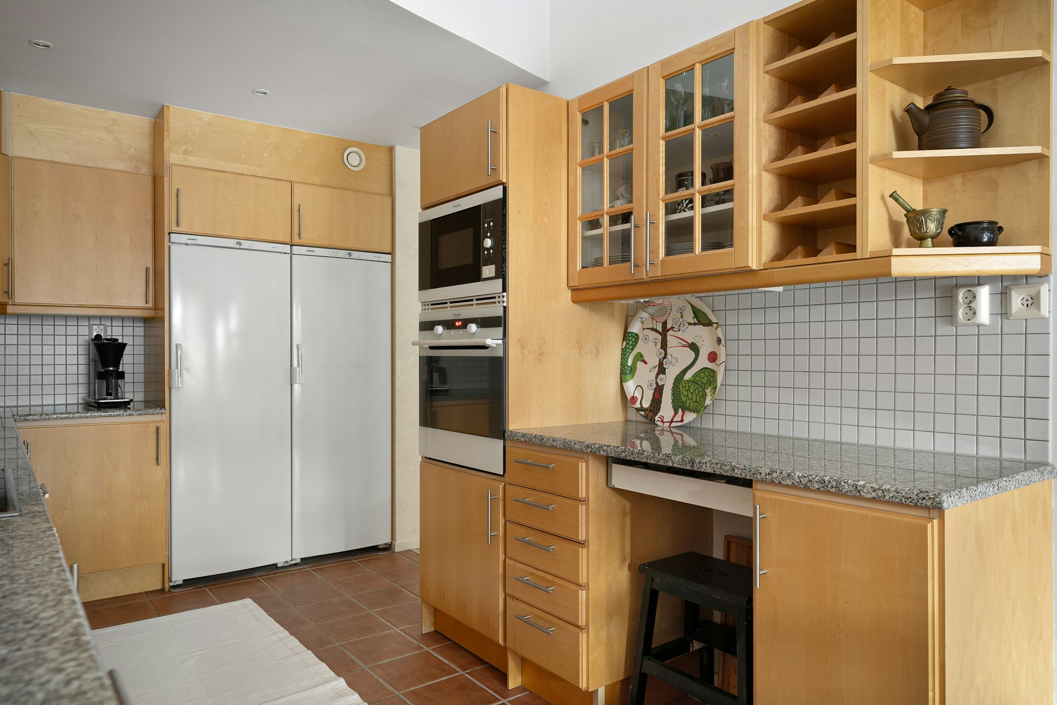 Compact office kitchenette setup