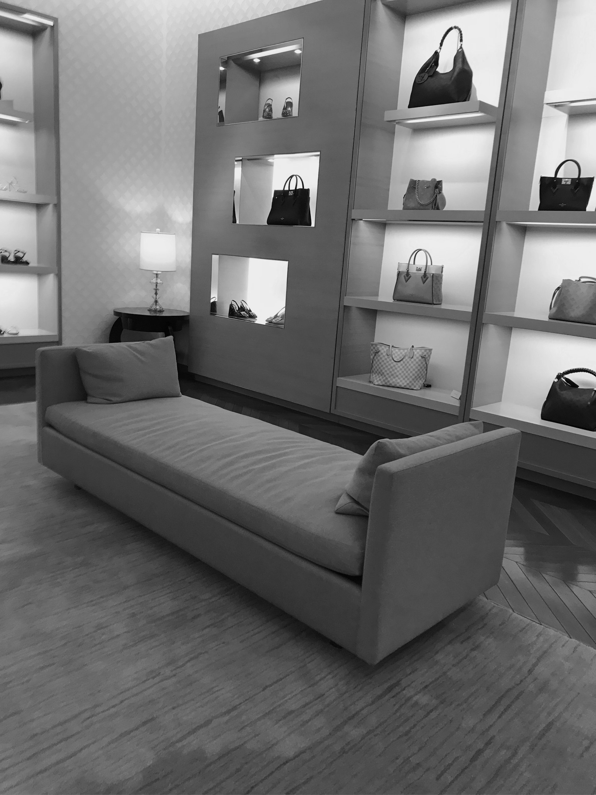 Product display fixtures in a retail store