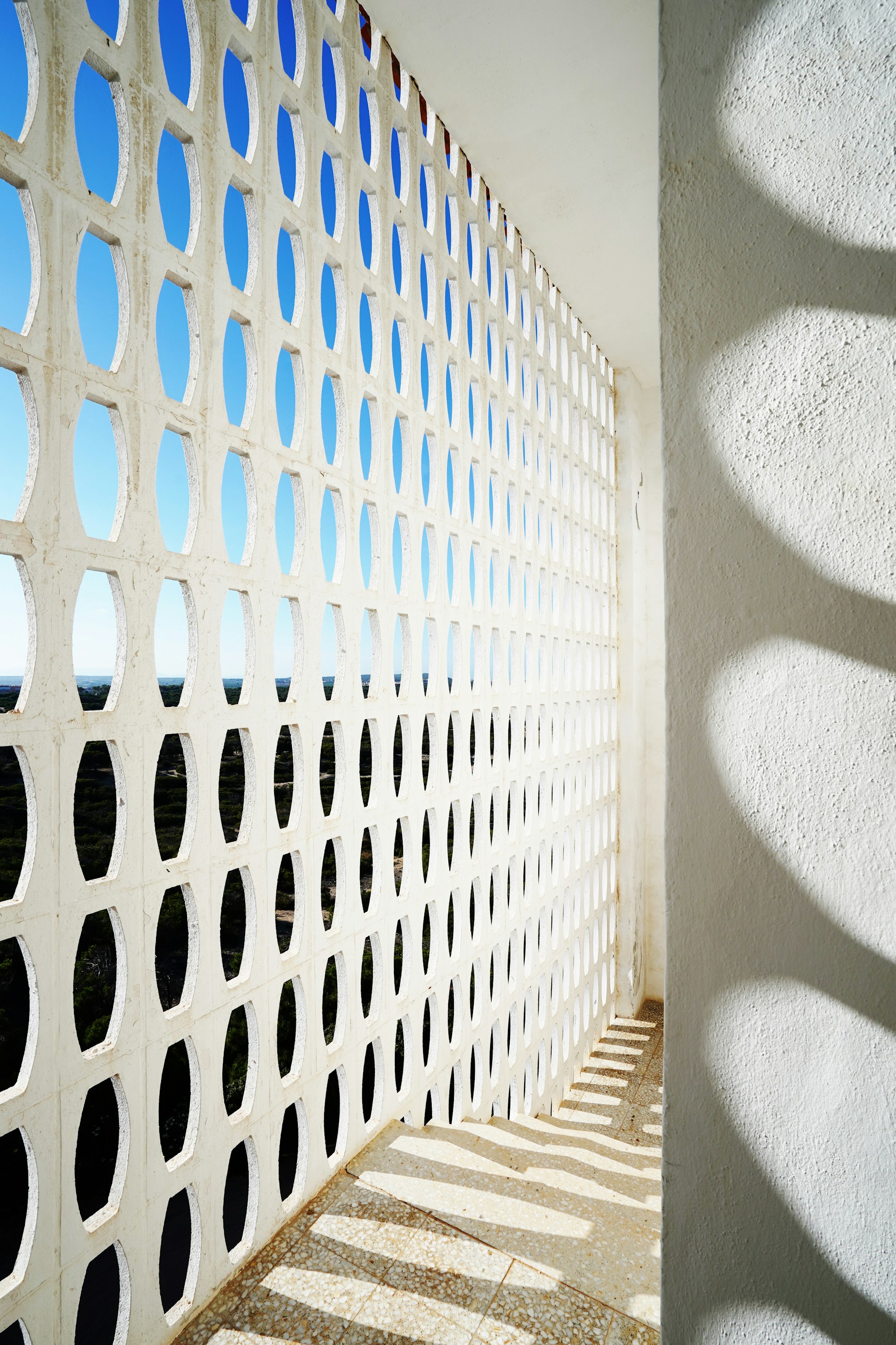 Modern space with geometric textured wall
